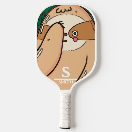 Grappige Sloth Pickleball gepersonaliseerd Pickleball Paddle (Achterkant)