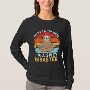 Grappige Sloth Yoga Ik ben geen hete puinhoop Ik b T-shirt