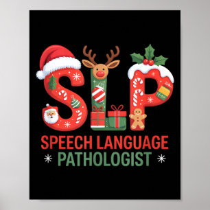 Grappige Slp kerst spraaktaalpatholoog Ho Poster