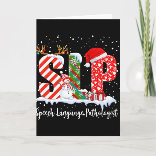 Grappige Slp Spraak Taal Patholoog Kerstman Kaart (Voorkant)