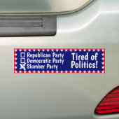 Grappige Slumber Party Politieke Bumpersticker (Op auto)