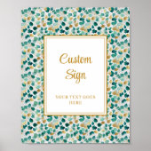 Grappige smaragdgroene gouden eucalyptus bruiloft poster (Voorkant)