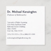 Grappige Smart Sasquatch Wiskunde vergelijkingen o Vierkante Visitekaartje (Achterkant)