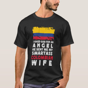 Grappige Smartass Colombiaanse Vrouw Colombia Vlag T-shirt