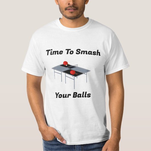 Grappige Smashing Balls, Ping Pong Tshirt (Voorkant)