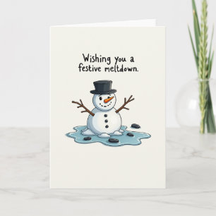 Grappige Smeltende Kerstkaart Wens Festive Kaart