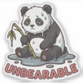 Grappige Smeltende Panda Opgebrand Sticker  (Voorkant)