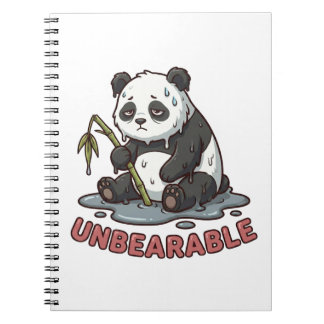 Grappige Smeltende Panda Opgebrand Sticker Notitieboek