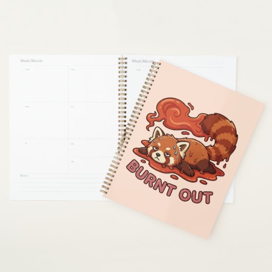 Grappige Smeltende Rode Panda Opgebrand Sticker | Planner (Display)
