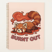 Grappige Smeltende Rode Panda Opgebrand Sticker | Planner (Voorkant)