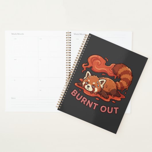Grappige Smeltende Rode Panda Opgebrand Sticker | Planner (Display)
