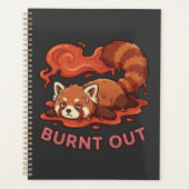 Grappige Smeltende Rode Panda Opgebrand Sticker | Planner (Voorkant)