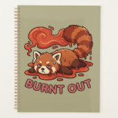 Grappige Smeltende Rode Panda Opgebrand Sticker | Planner (Voorkant)