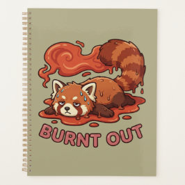 Grappige Smeltende Rode Panda Opgebrand Sticker |  Planner