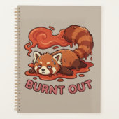 Grappige Smeltende Rode Panda Opgebrand Sticker | Planner (Voorkant)