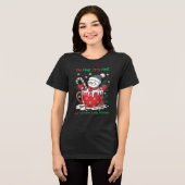Grappige Smeltende Sneeuwman Kerstmis Tri-Blend Shirt (Voorkant volledig)