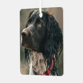 Grappige smerige huisdier foto kerst metalen ornament (Voorkant links)