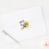 Grappige Smiley Vallende Lach Cartoon Sticker (Envelop)