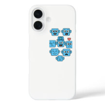 Grappige Smilo Emoji iPhone Case-Schattigee blauwe