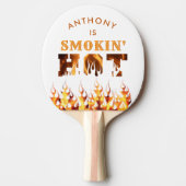 Grappige SMOKIN HOT Fire Flames gepersonaliseerd Tafeltennisbatje (Voorkant)