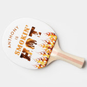 Grappige SMOKIN HOT Fire Flames gepersonaliseerd Tafeltennisbatje (Zijkant)