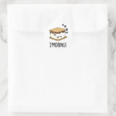 Grappige S'more-grapjes Ronde Sticker (Tas)