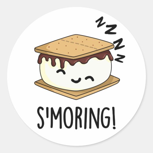 Grappige S'more-grapjes Ronde Sticker (Voorkant)