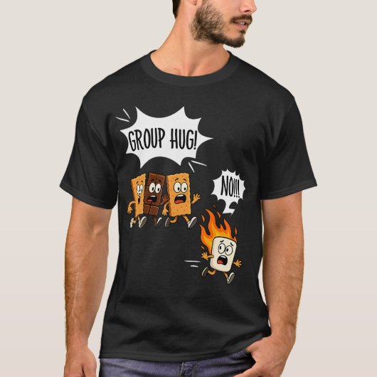 Grappige Smores Groepsknuffel Camping Kampeer Vuur T-shirt (Voorkant)
