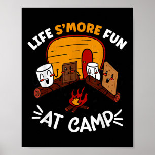 Grappige Smores Kamperen Kampvuur Marshmallow Leve Poster