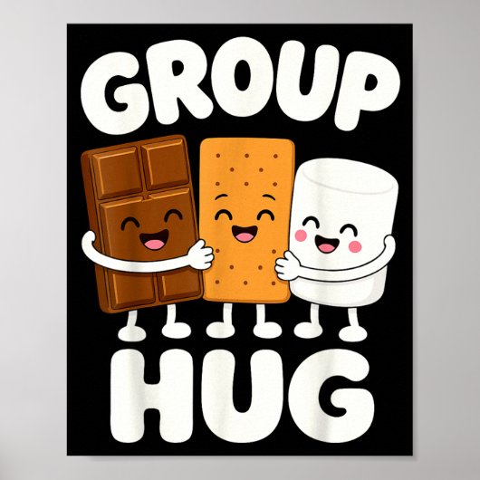 Grappige s'mores marshmallow kampvuur  poster (Voorkant)