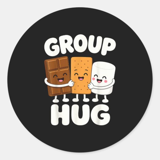 Grappige s'mores marshmallow kampvuur ronde sticker (Voorkant)
