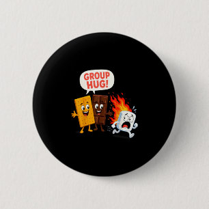 Grappige s'mores marshmallow ronde button 5,7 cm