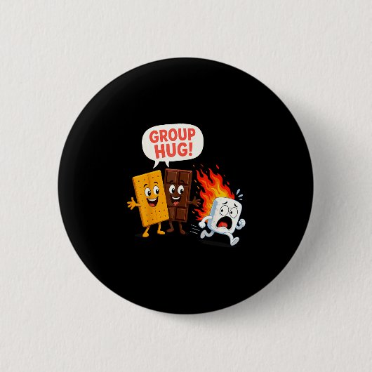 Grappige s'mores marshmallow  ronde button 5,7 cm (Voorkant)