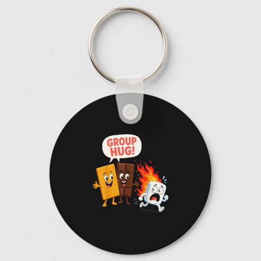Grappige s'mores marshmallow sleutelhanger (Voorkant)