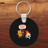 Grappige s'mores marshmallow sleutelhanger (Voorkant)
