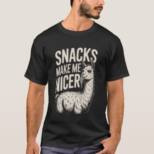 Grappige snacks maken me aardiger lama dier t-shirt