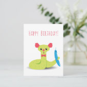 Grappige Snake Clown Happy Birthday Briefkaart (Staand voorkant)