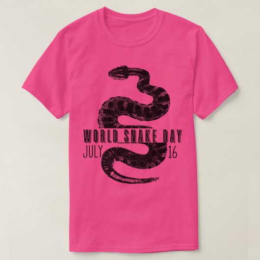 GRAPPIGE SNAKE WERELD SNAKE DAG 16 JULI 2 T-SHIRT (Design voorkant)