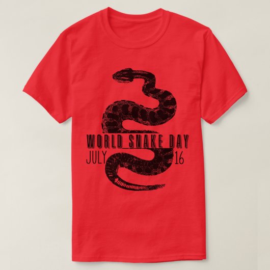 GRAPPIGE SNAKE WERELD SNAKE DAG 16 JULI 2 T-SHIRT (Design voorkant)