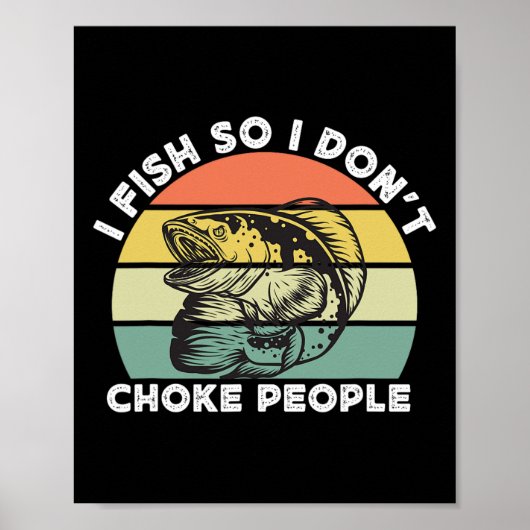 Grappige Snakehead Vissen Retro Ik Vis Dus Ik Laat Poster (Voorkant)