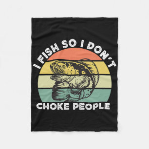 Grappige Snakehead-vissers Retro Ik Vis Dus Ik Laa Fleece Deken