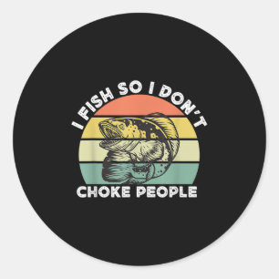 Grappige Snakehead Vist Retro I Fish dus ik ga nie Ronde Sticker