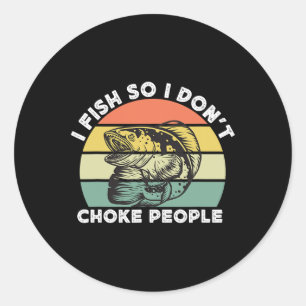 Grappige Snakehead Vist Retro I Fish, zodat ik nie Ronde Sticker