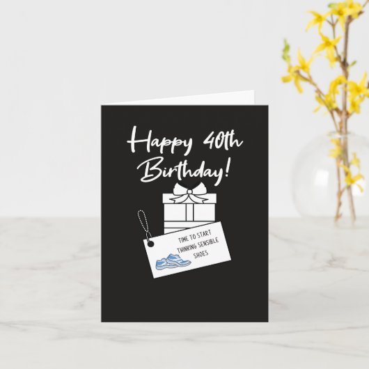 Grappige Snarky 40e verjaardag Kaart (Gele Bloem)