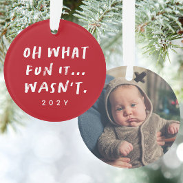 Grappige snarky rode kerst foto ornament