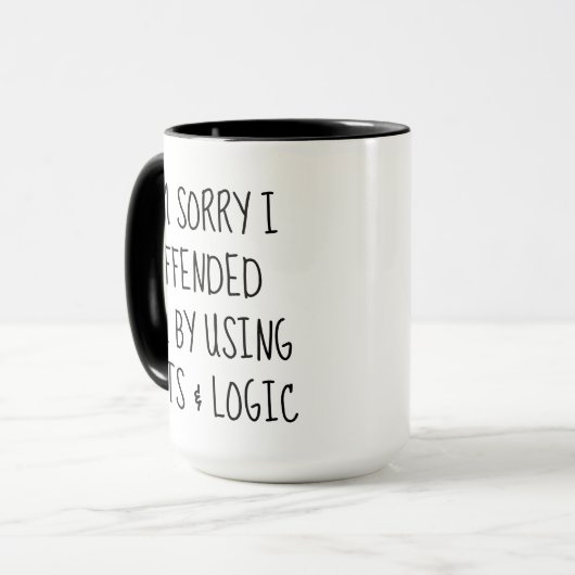 Grappige Snarky Sarcasm Coffee Mok | Feiten en log (Voorkant links)