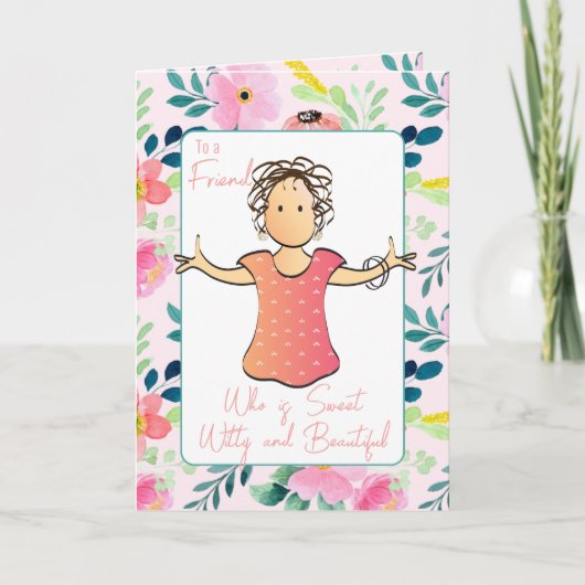 Grappige Snarky Sarcastische Dame Cartoon 70ste Ve Kaart (Voorkant)