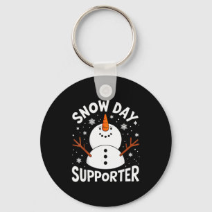 Grappige Sneeuw Dag Ondersteuner Sneeuwvlok Kerstm Sleutelhanger
