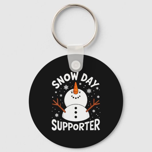 Grappige Sneeuw Dag Ondersteuner Sneeuwvlok Kerstm Sleutelhanger (Voorkant)