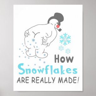 Grappige Sneeuw Hoe Sneeuwvlokken Echt Worden Gema Poster